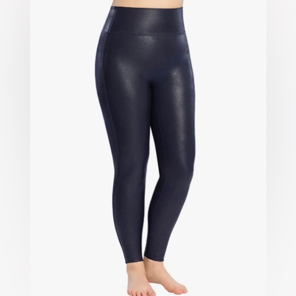 SPANX Pants & Jumpsuits Spanx Faux Leather Night Navy Leggings